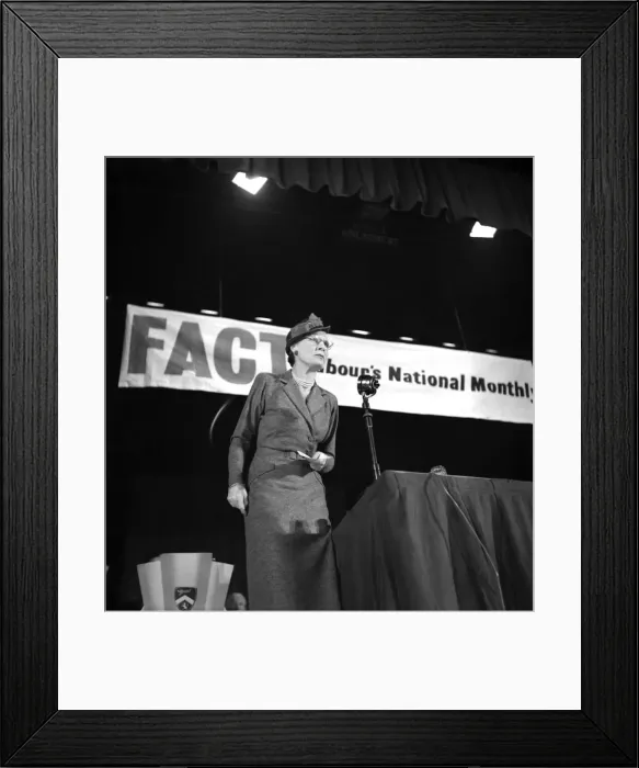 Framed Print : Labour Party Conference 1953: Dr. Edith Summerskill addressing meeting Framed Print : Labour Party Conference 1953: Dr. Edith Summerskill addressing meeting