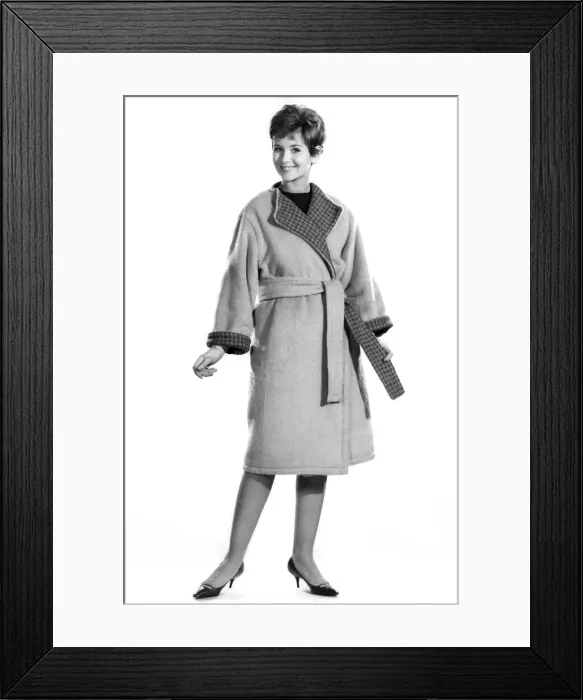 Framed Print : Reveille Fashions 1962: Ann Cave models winter coat November 1962 P011089 Framed Print : Reveille Fashions 1962: Ann Cave models winter coat November 1962 P011089
