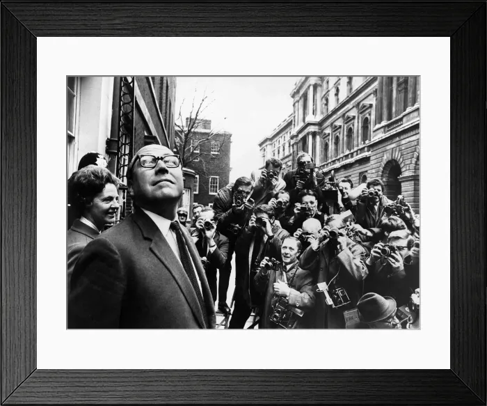 Framed Print : Chancellor Roy Jenkins leaving No. 11 Dowing Street to present his budget Framed Print : Chancellor Roy Jenkins leaving No. 11 Dowing Street to present his budget
