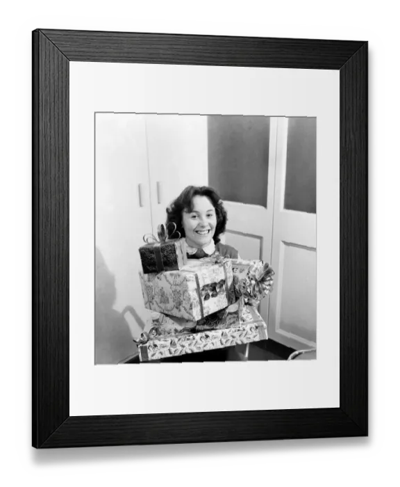 Framed Print : Occupations: Shop Assistants. Shop assistants seen here learning how to wrap Christmas Framed Print : Occupations: Shop Assistants. Shop assistants seen here learning how to wrap Christmas