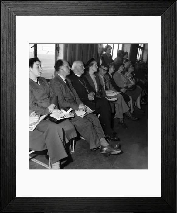 Framed Print : Labour Party Conference 1953. The Dean of Canterbury listens to speeches at the Labour Framed Print : Labour Party Conference 1953. The Dean of Canterbury listens to speeches at the Labour