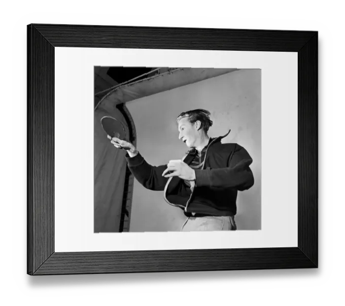 Framed Print : Man playing table tennis July 1953 D3734-001