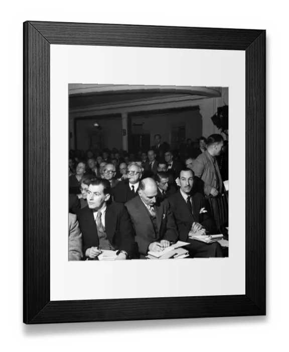 Framed Print : Labour Party Conference 1953: Herbert Morrison sitting in body of hall Jane Fric he is