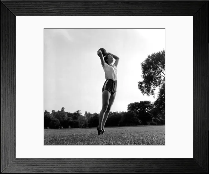 Framed Print : Sport: Athletics: Maureen Hudson 16 years old clerical worker of Twickenham Framed Print : Sport: Athletics: Maureen Hudson 16 years old clerical worker of Twickenham