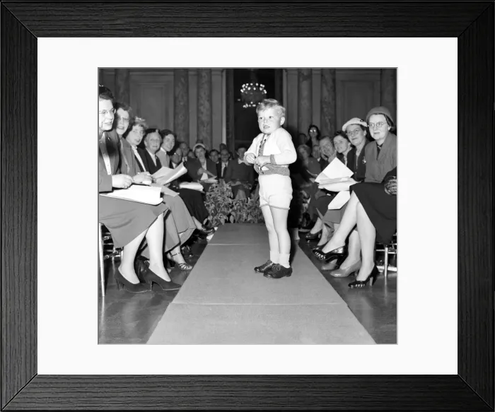 Framed Print : Child model Andrew-Mole Harrison seen here at the Wool fashion show. September 1953 D5568 Framed Print : Child model Andrew-Mole Harrison seen here at the Wool fashion show. September 1953 D5568
