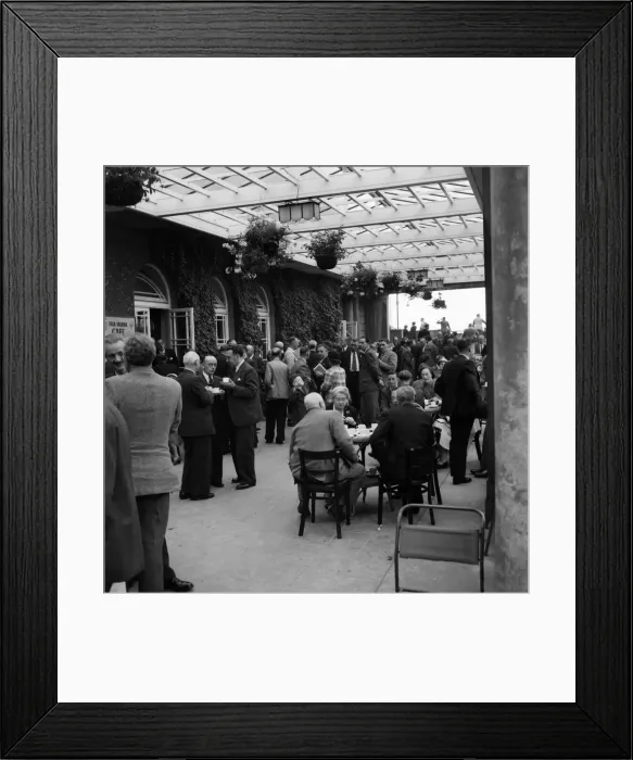 Framed Print : Trades Union Conference 1953. General scene of the terrace during a tea break at the TUC