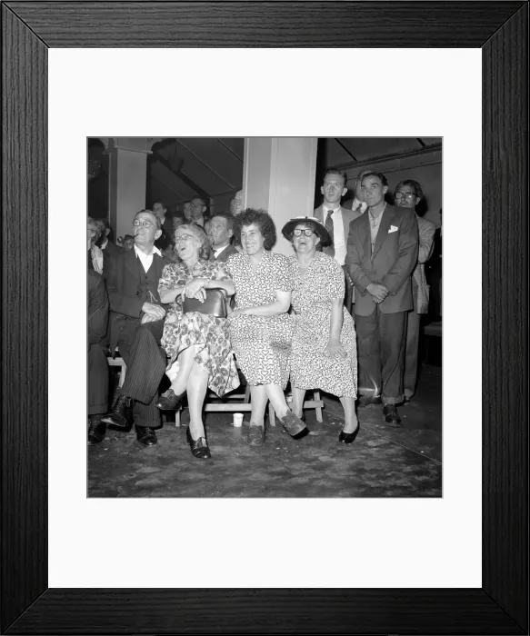 Framed Print : Women watching the wrestling at Wimbledon town hall. May 1953 D5264-001 Framed Print : Women watching the wrestling at Wimbledon town hall. May 1953 D5264-001