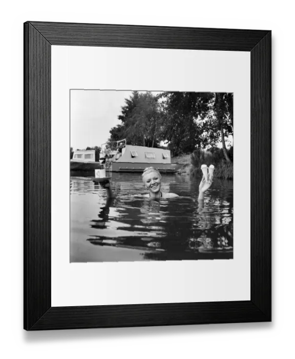 Framed Print : Women: Humour: When she wants refreshments... she swims for it