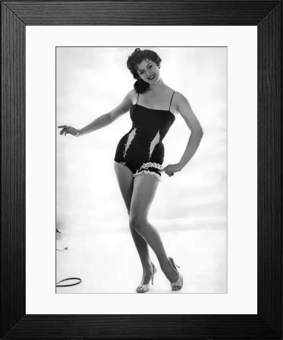 Framed Print : Woman wearing a swimsuit September 1958 P011107 Framed Print : Woman wearing a swimsuit September 1958 P011107