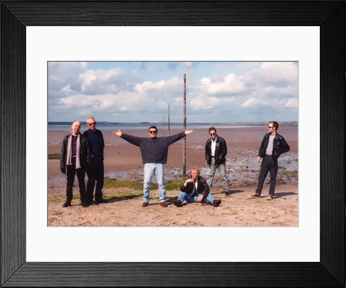 Framed Print : The 1996 line-up of the pop group Lindisfarne, pictured here on Holy Island (Lindisfarne) Framed Print : The 1996 line-up of the pop group Lindisfarne, pictured here on Holy Island (Lindisfarne)