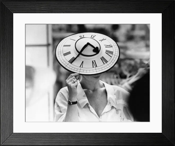 Framed Print : You; ll never been late wearing this usual clock hat