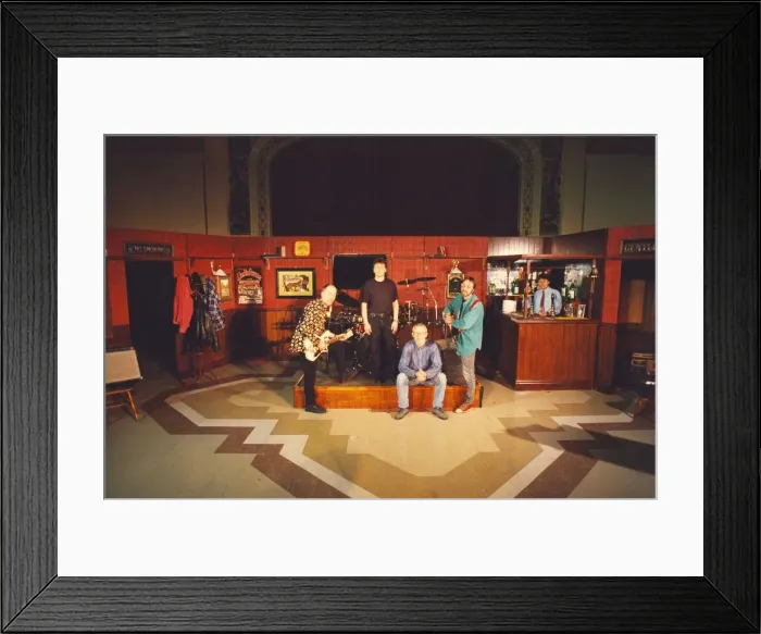 Framed Print : Lindisfarne rehearsing on their Tap and Spile set at the Jubilee Theatre Framed Print : Lindisfarne rehearsing on their Tap and Spile set at the Jubilee Theatre