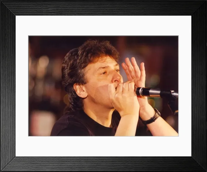 Framed Print : Lindisfarne rehearsing on their Tap and Spile set at the Jubilee Theatre Framed Print : Lindisfarne rehearsing on their Tap and Spile set at the Jubilee Theatre