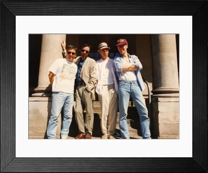 Framed Print : Lindisfarne outside the Newcastle City Hall before the concert to celebrate the groups