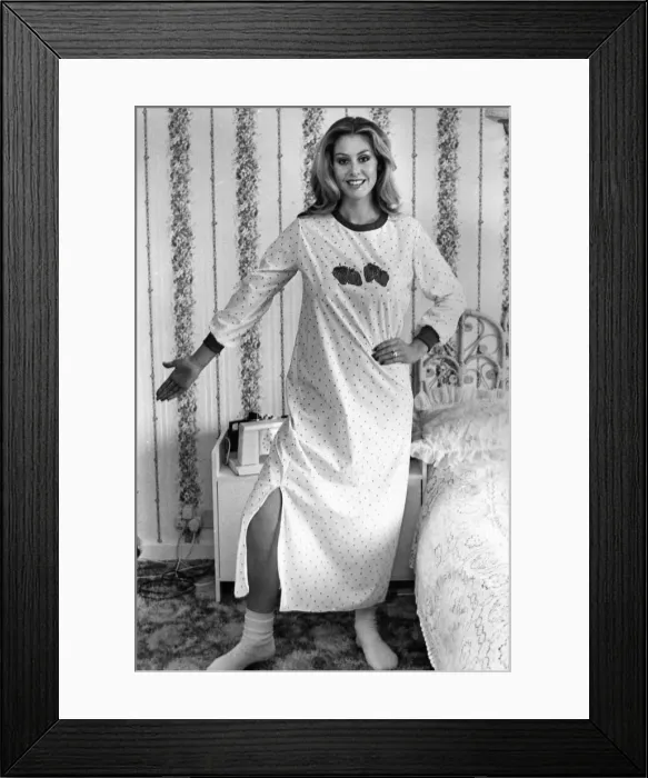 Framed Print : A model posing in the lastest bed wear Framed Print : A model posing in the lastest bed wear