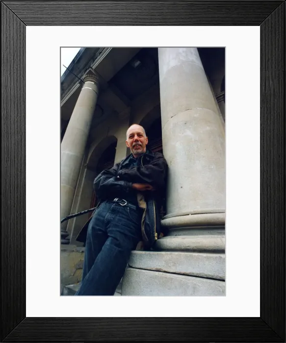 Framed Print : Rod Clements of Lindisfarne outside Newcastle City Hall. 30  /  09  /  97