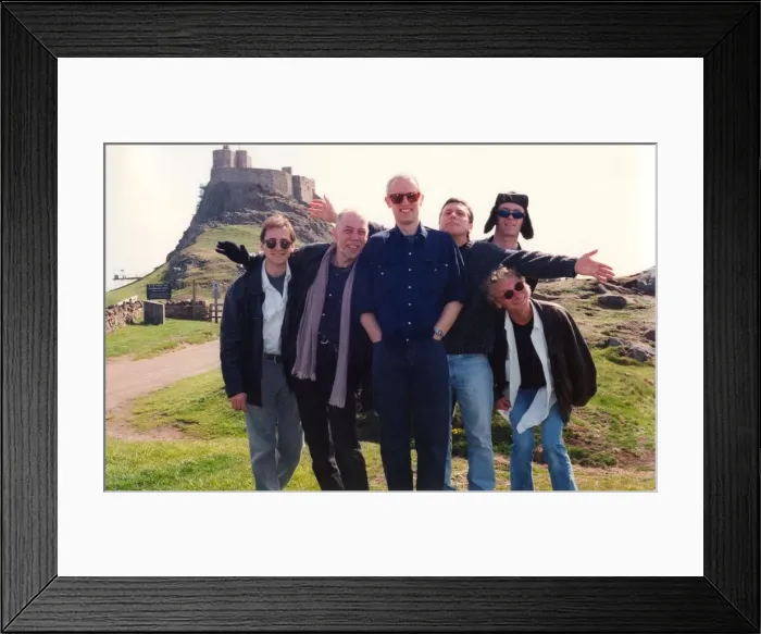 Framed Print : The 1996 line-up of the pop group Lindisfarne, pictured here on Holy Island (Lindisfarne) Framed Print : The 1996 line-up of the pop group Lindisfarne, pictured here on Holy Island (Lindisfarne)