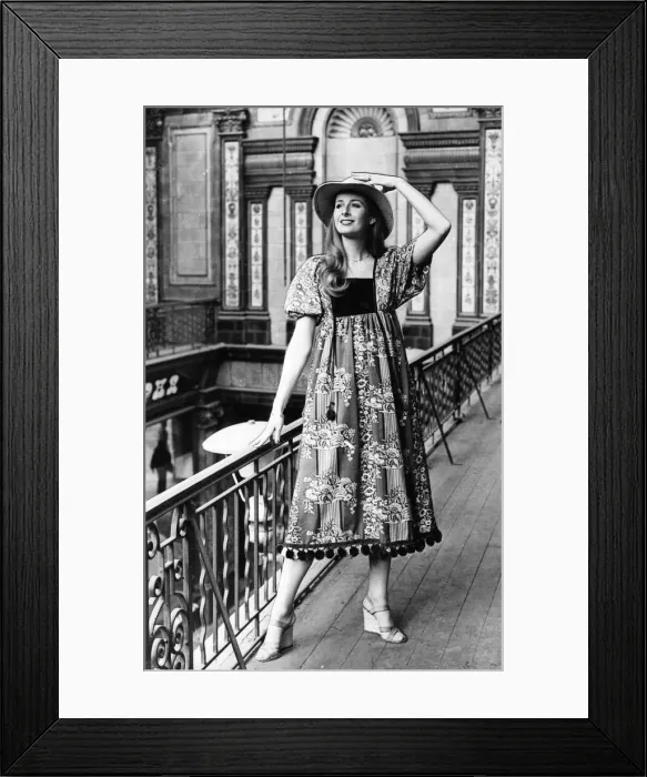 Framed Print : A model poses in a flowey dress Framed Print : A model poses in a flowey dress