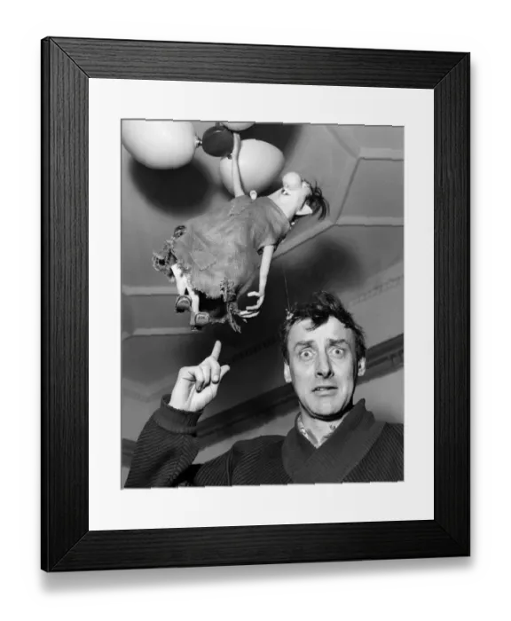 Framed Print : Spike Milligan and Eccles, a character from the Goon Show. March 1966 P011413 Framed Print : Spike Milligan and Eccles, a character from the Goon Show. March 1966 P011413