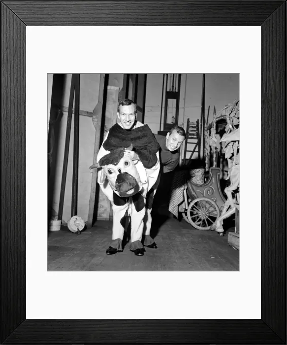 Framed Print : People are amazed when the head and rear end of the cow come off in the Palace Pantomime Framed Print : People are amazed when the head and rear end of the cow come off in the Palace Pantomime
