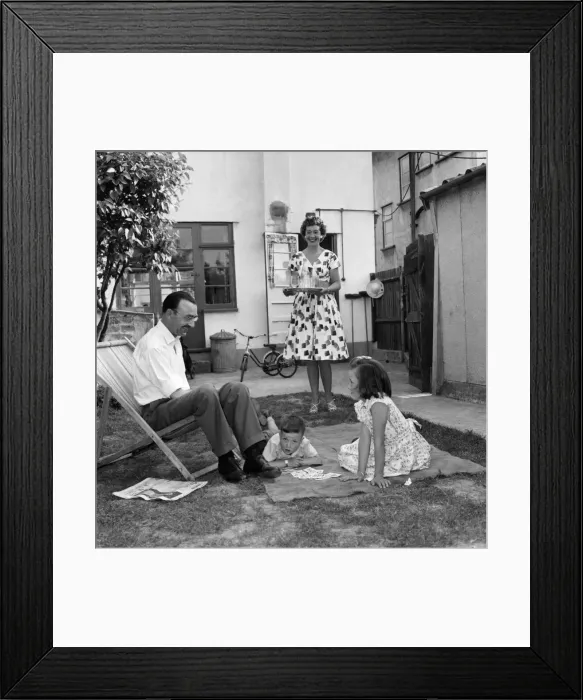 Framed Print : Family at home: Mr. and Mrs. Atkins, (Christian names Thelma and Derek Framed Print : Family at home: Mr. and Mrs. Atkins, (Christian names Thelma and Derek