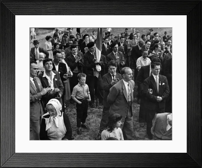 Framed Print : Sinn Fein parade and meeting. After the parade a meeting was held on a Blitz site