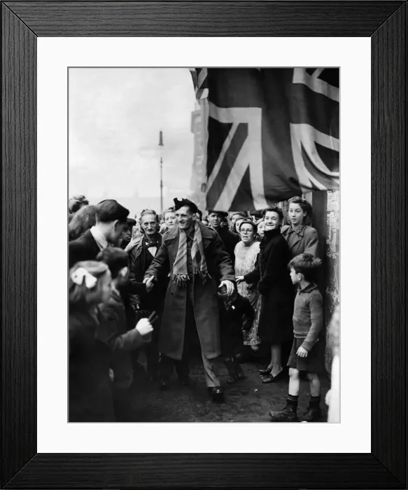 Framed Print : World War II P. O. W. s: Rifleman John West, a prisoner-of-war repatriated from Germany