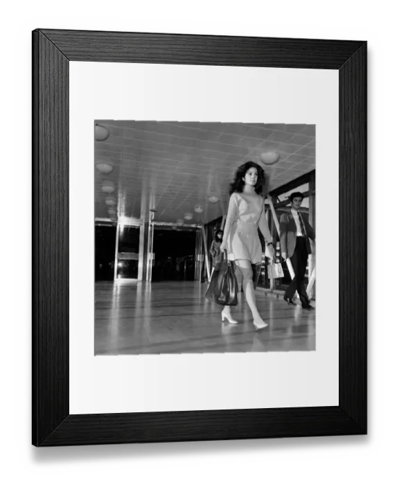 Framed Print : Canadaian television and film actress Barbara Parkins leaving London