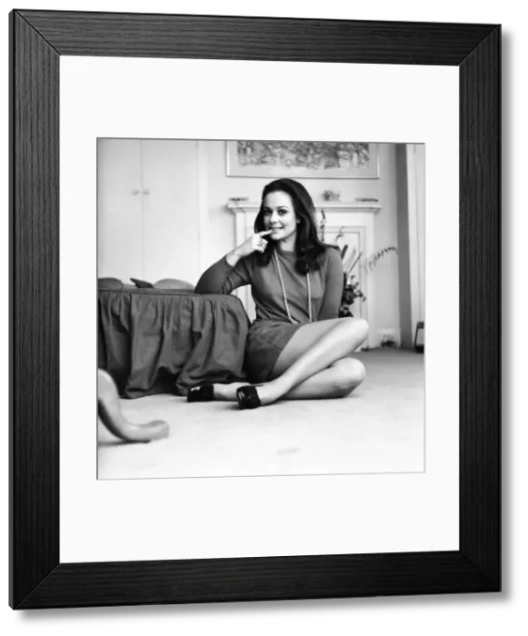 Framed Print : 28 year old Nicole Shelby, an actress who will be appearing with Benny Hill in his show