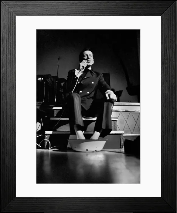Framed Print : Cabaret artist and Britains top singing coach Bob Anthony is performing a non-stop Framed Print : Cabaret artist and Britains top singing coach Bob Anthony is performing a non-stop
