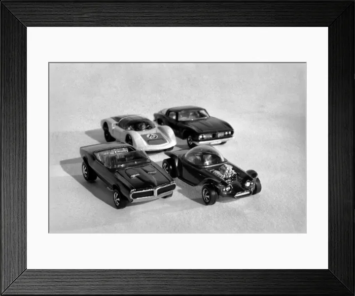 Framed Print : Toys model cars: Custom firebird (left) and Beatnik Bandit by Hot Wheels Framed Print : Toys model cars: Custom firebird (left) and Beatnik Bandit by Hot Wheels