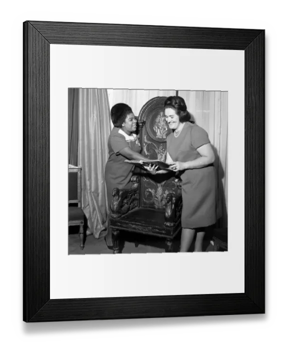 Framed Print : Opera singer Joan Sutherland and new opera singer Martina Arroya pictured at Joan Framed Print : Opera singer Joan Sutherland and new opera singer Martina Arroya pictured at Joan