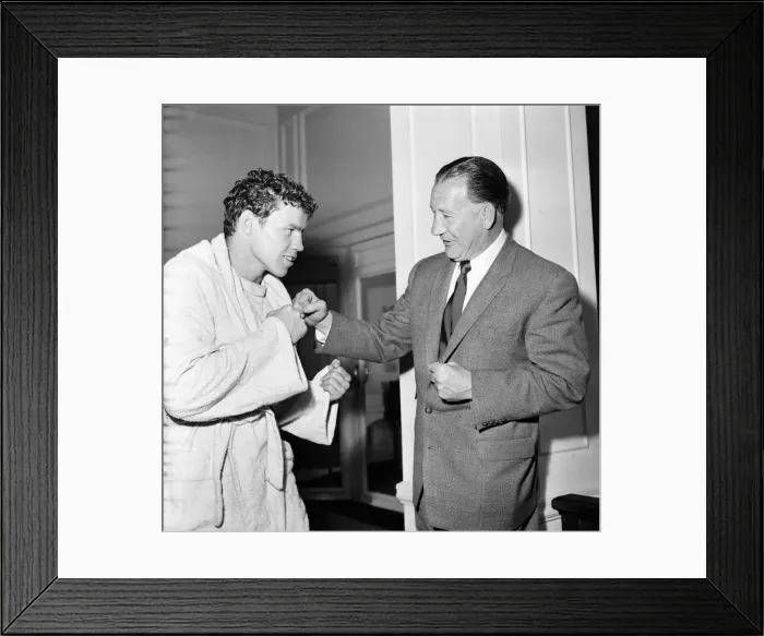 Framed Print : Terry Downs - Boxer: Terry Downs gets a word of encouragement from old-timer Jock McEvoy Framed Print : Terry Downs - Boxer: Terry Downs gets a word of encouragement from old-timer Jock McEvoy