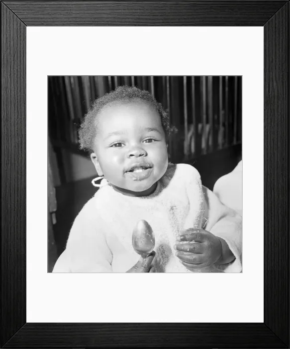 Framed Print : Children expressions at the London County Council day nursery at Cold Harbour Lane