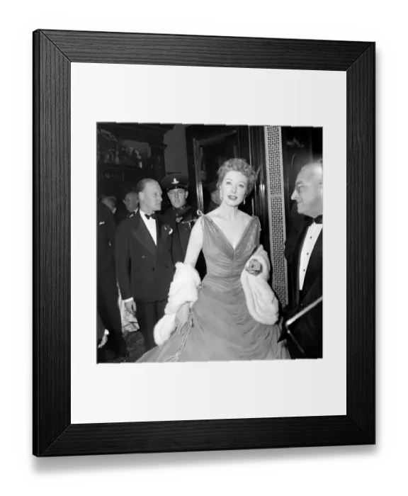 Framed Print : Actress Greer Garson seen here leaving a London Theatre. November 1953 D6622 Framed Print : Actress Greer Garson seen here leaving a London Theatre. November 1953 D6622