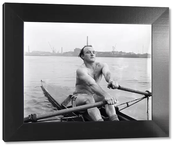 Ron Fagan, the 27 years old lighterman rowing on a London river