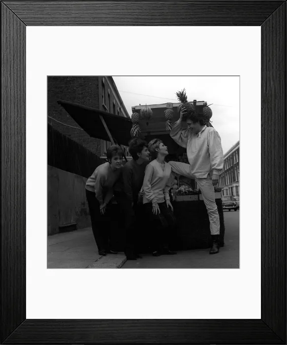 Framed Print : Singer P. J. Proby entertains the Vernon girls during a break in rehearsals for the show Framed Print : Singer P. J. Proby entertains the Vernon girls during a break in rehearsals for the show