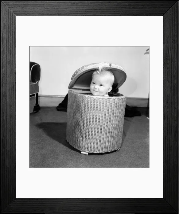 Framed Print : Baby Julie Miles seen here exploring her home. November 1953 D6665-001 Framed Print : Baby Julie Miles seen here exploring her home. November 1953 D6665-001