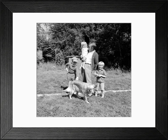 Framed Print : Johnny Speight TV Script Writer - at his home in Northwood - with his family