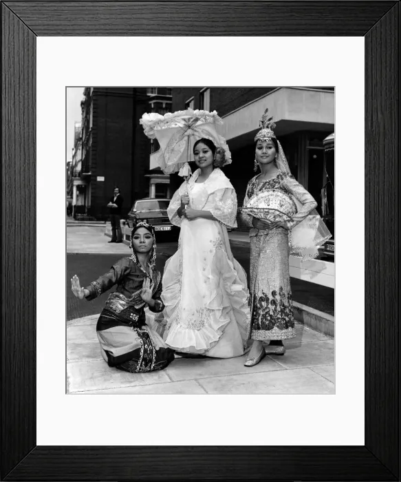 Framed Print : A group of dancers from the Philippines, have arrived in London where at the Portman Framed Print : A group of dancers from the Philippines, have arrived in London where at the Portman