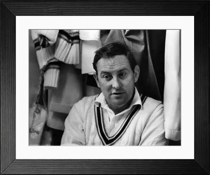 Framed Print : England skipper Ray Illingworth, in reflective mood in the Hove dressing room Framed Print : England skipper Ray Illingworth, in reflective mood in the Hove dressing room