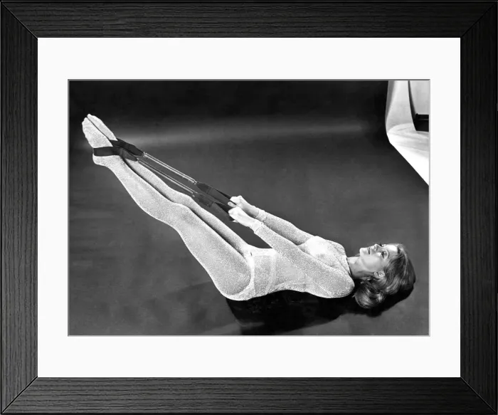 Framed Print : Slimming - Exercises: Spring Time. For tummy, hips and legs. January 1971 P013709