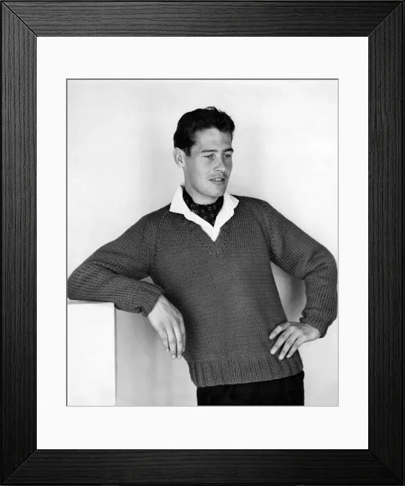 Framed Print : Clothing Fashion: Mens Knitwear. August 1959 P013236
