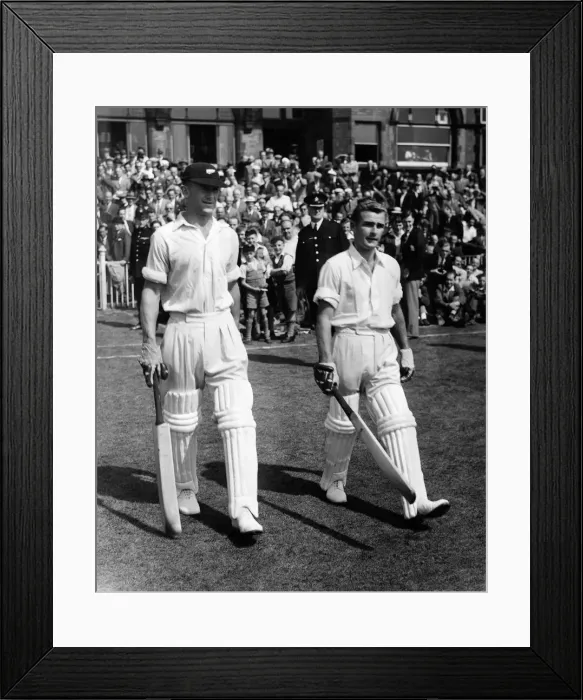 Framed Print : Third test Match - Old Trafford. The opening New Zealand pair go out to bat Framed Print : Third test Match - Old Trafford. The opening New Zealand pair go out to bat