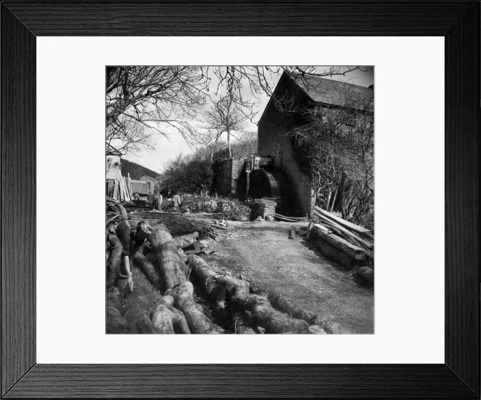 Framed Print : The old saw mill, Coombe Valley. January 1945 P013230 Framed Print : The old saw mill, Coombe Valley. January 1945 P013230