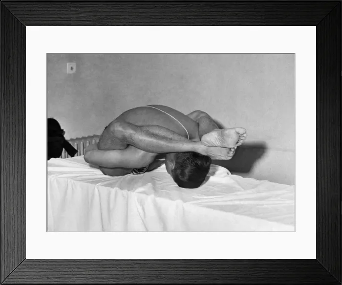 Framed Print : Yoga: The Tortoise Posture improves the flexibility of limbs