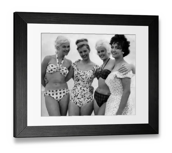 Framed Print : Clothing: Fashion: Beachwear. August 1960 P013219
