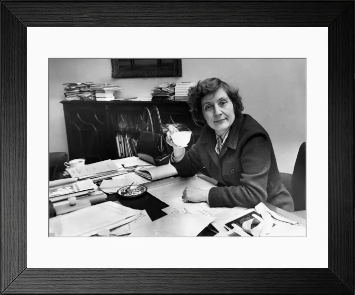 Framed Print : Minister of Education, Shirley Williams in her office at Curzon Street, W. 1