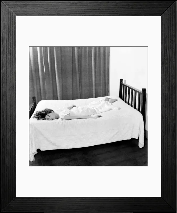 Framed Print : Actress Andre Corri sleeping. December 1953 D7607 Framed Print : Actress Andre Corri sleeping. December 1953 D7607