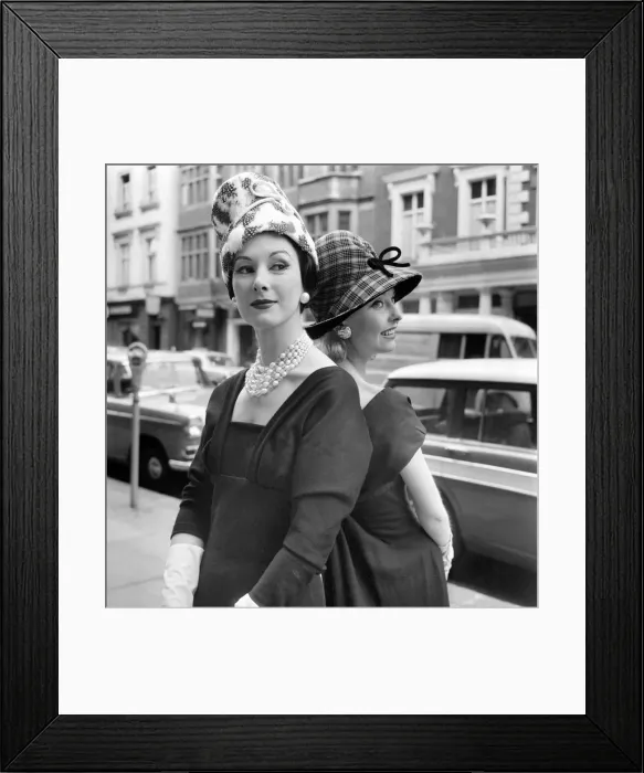 Framed Print : 1960s Hat Fashions. June 1960 M4406-001 Framed Print : 1960s Hat Fashions. June 1960 M4406-001